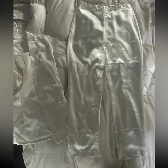 Abyss by Abbey Omair White Women's Jacket Small Pantsuit Medium $490 - Picture 6 of 11